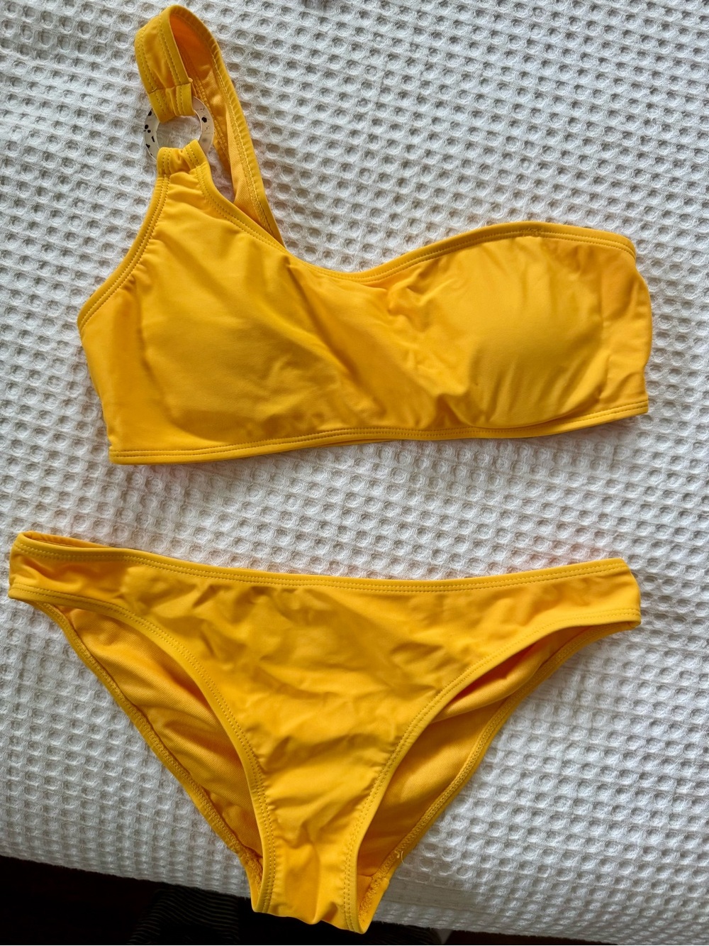 Yellow One-Shoulder Bikini Set